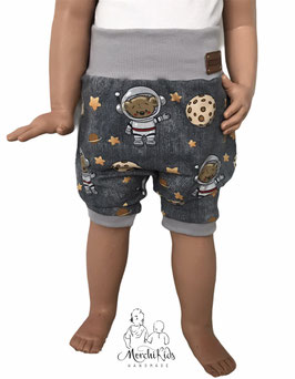 Kurze Hose Baggy Pants " Astronautenbär mit Mond "