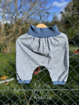 Kurze Pumphose Mädchen Sommerhose Jersey " Herzen auf blau " Größe 116
