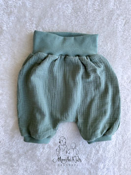 -Kinder Musselin Short Kurze Pumphose "mint" Größe 74-122