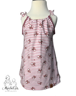 Baby Sommer Trägerkleid " Mäuse rosa/weiß " Einzelstück Größe 86