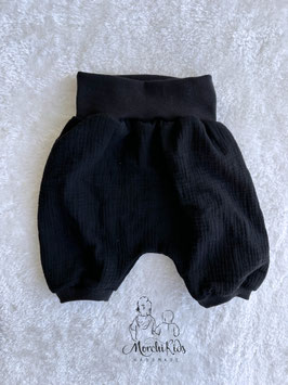 Kinder Musselin Short Kurze Pumphose " schwarz "