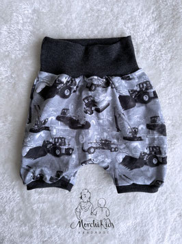 Kurze Pumphose Sommerhose Baby " Bagger grau/schwarz " Größe 86