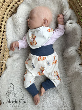 2-teiliges Baby Newborn Set Pumphose mit Halstuch " Fuchs " Größe 56/62/68