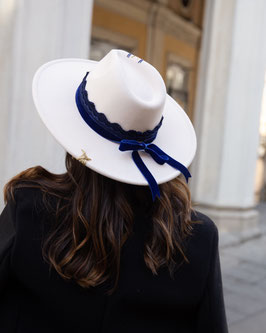 Cappello Fedora White&Blue