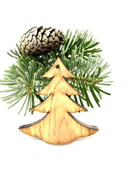 Weihnachtsbaum als Christbaumanhänger aus Olivenholz (UVP 4,95 €)