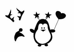 -SET- Pinguin mit 4 Accessoires