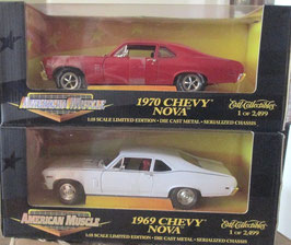 1969 / 1970  Chevy Nova 1/2499 Ertl Matched Set