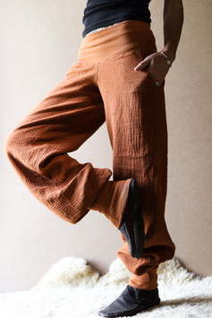 Muslin pants burnt orange