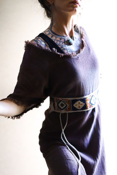 Fringe dress aubergine