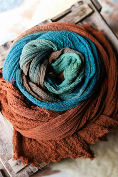 Scarf rust-teal
