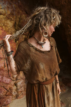 Fringe dress brown