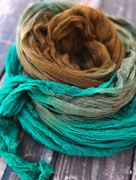 Scarf brown-ocean green