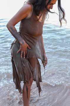 Nymph dress earth aquamarine-brown
