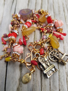 Märchen-Armband *SLEEPING BEAUTY* - Dornröschens verwunschene Dornenhecke mit Schloss & Spinnrad