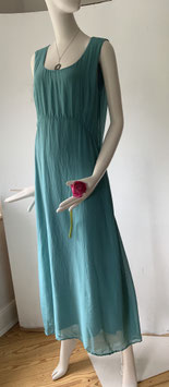 langes Sommerkleid in Seide + Baumwolle ohne Ärmel, Honna