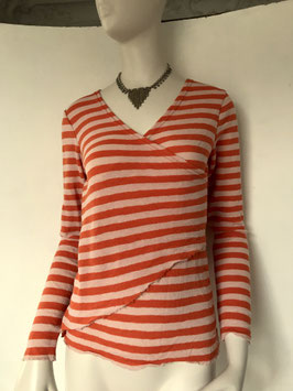 blusbar asymmetrisches Merinoshirt in Wickeloptik 4008- reduzierte Farben