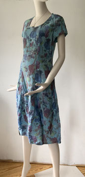 Praechtig-Berlin körpernahes, tulpiges Leinenkleid Riva Bloom