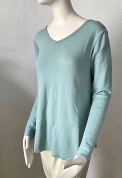 BLUSBAR Shirt A-Linie mit V-Ausschnitt  in Merinowolle 4022