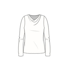 drapiertes körpernahes Shirt in Merinowolle