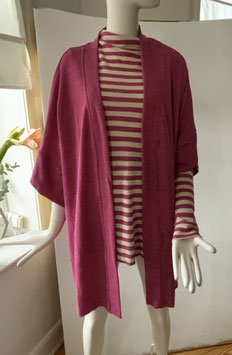blusbar weite offene Strickjacke im Kimonostil in Merinowolle