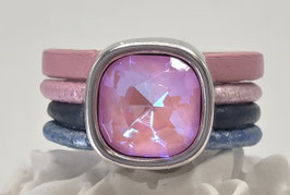 Sommer Lederring Rosa Blau