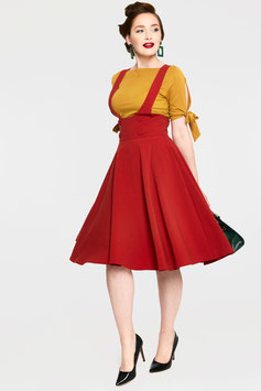 Phoebe Red High-Waisted Overall Skirt