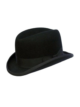 Vintage Black 1940s Style Churchill Homburg Hat
