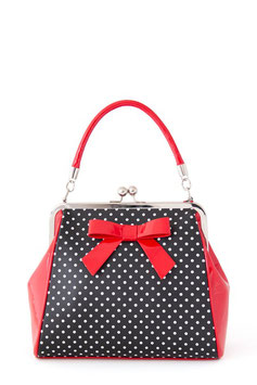 Polka Starr Handbag, Black/Red