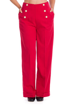 Adventures Ahead Button Trousers, Red