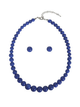 Natalie Bead Necklace Set, Blue