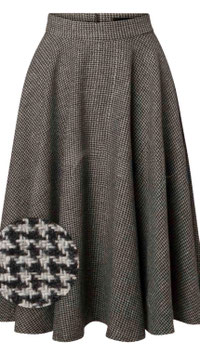 Sophie Houndstooth Swing Skirt Black/White