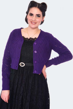 Lori Purple Chunky Knit Cardigan