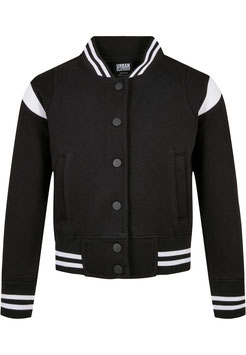 Inset College Sweat Jacket Black/White