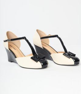 Bow T-Strap Wedges