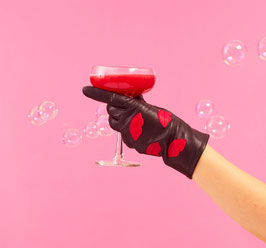 Black / Red Kisses Gloves