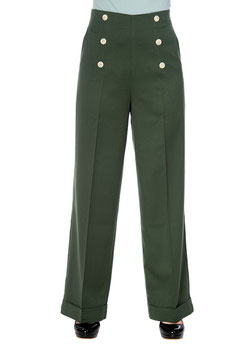 Adventures Ahead Button Trousers, Forest Green
