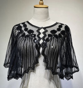 Flapper Stole Bolero, Black