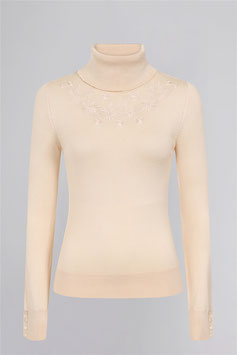 Quincy Turtleneck Knitted Top, Cream