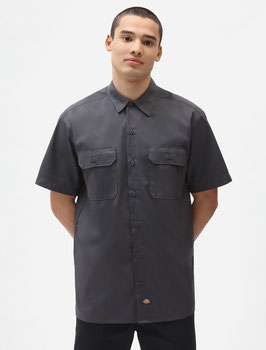 Short Sleeve Work Shirt, Charcoal