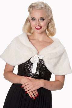 Rosalie Collar Faux Fur Stole, Offwhite