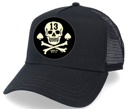 Pirate Skull Trucker Cap, Black