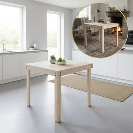 Mesa Cuadrada 80 x 80 x 75 Desarmable Madera de Pino Sin Pintar (#0807-SP)