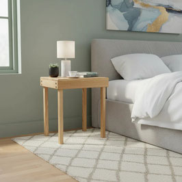 Buró Mesa de Noche Madera de Pino Cera Transparente (#0831-CT)