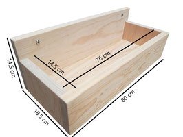 Repisa Cerrada 80 cm Madera de Pino