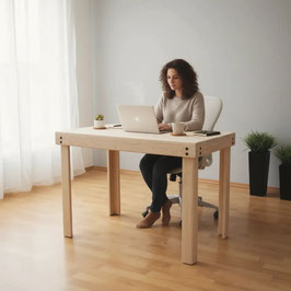 Mesa de Trabajo Escritorio Home Office 100 x 56 x 75 cm Madera de Pino Sin Pintar (#0823-SP)