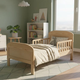Cama Infantil 80 x 150 Tablero Liso Sin Pintar Con Colchón (#0001-TL-CC)