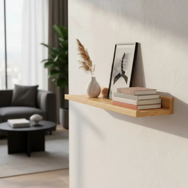 Repisa Con Ceja 80 cm Madera de Pino Cera Transparente (#0738-CT)