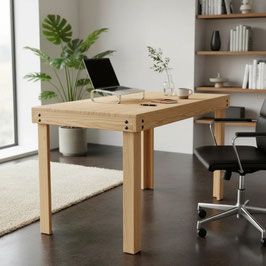 Mesa de Trabajo Escritorio Home Office 100 x 56 x 75 cm Madera de Pino Cera Transparente (#0823-CT)