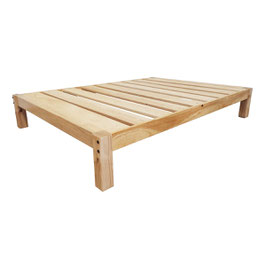 Base para Cama Tradicional Natural Con Laca Transparente