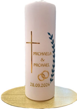 Hochzeitskerze Michaela und Michael